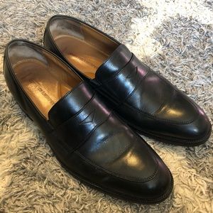 Johnston and Murphy loafers. Well worn.